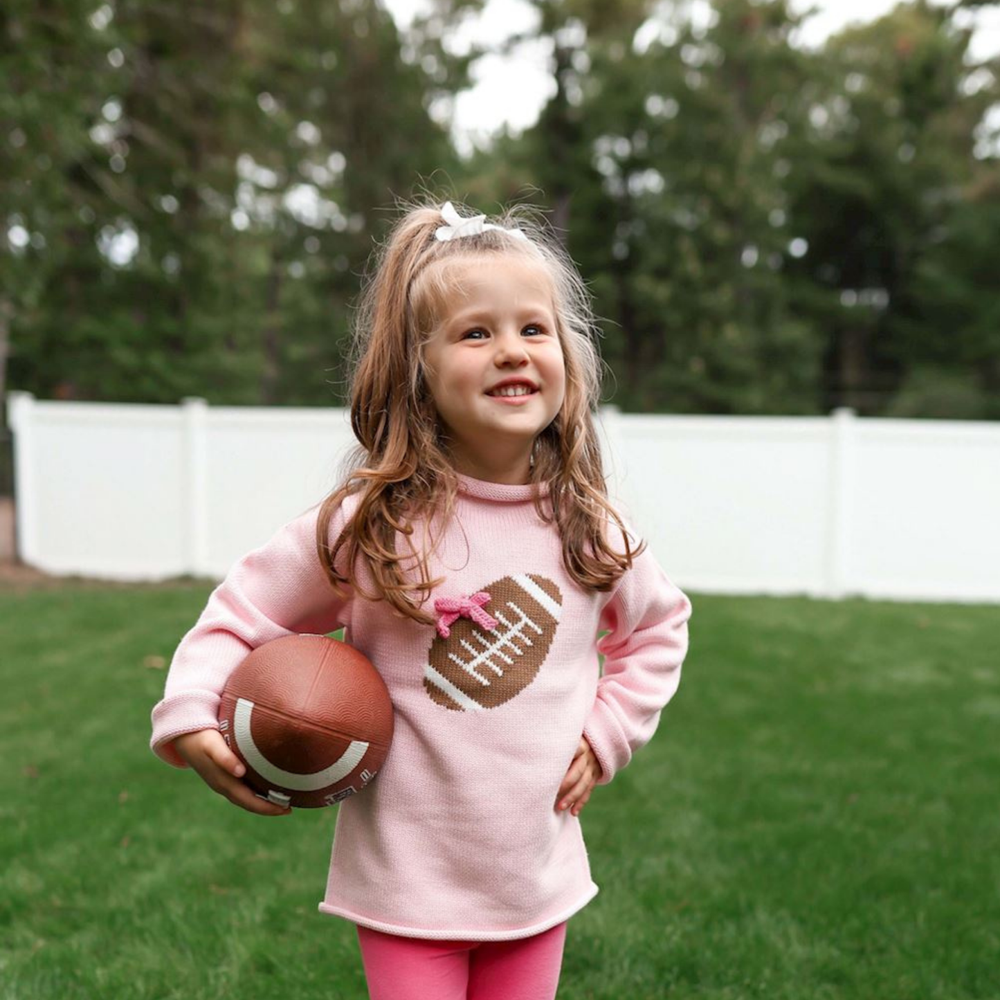 Pink Football Rollneck Sweater