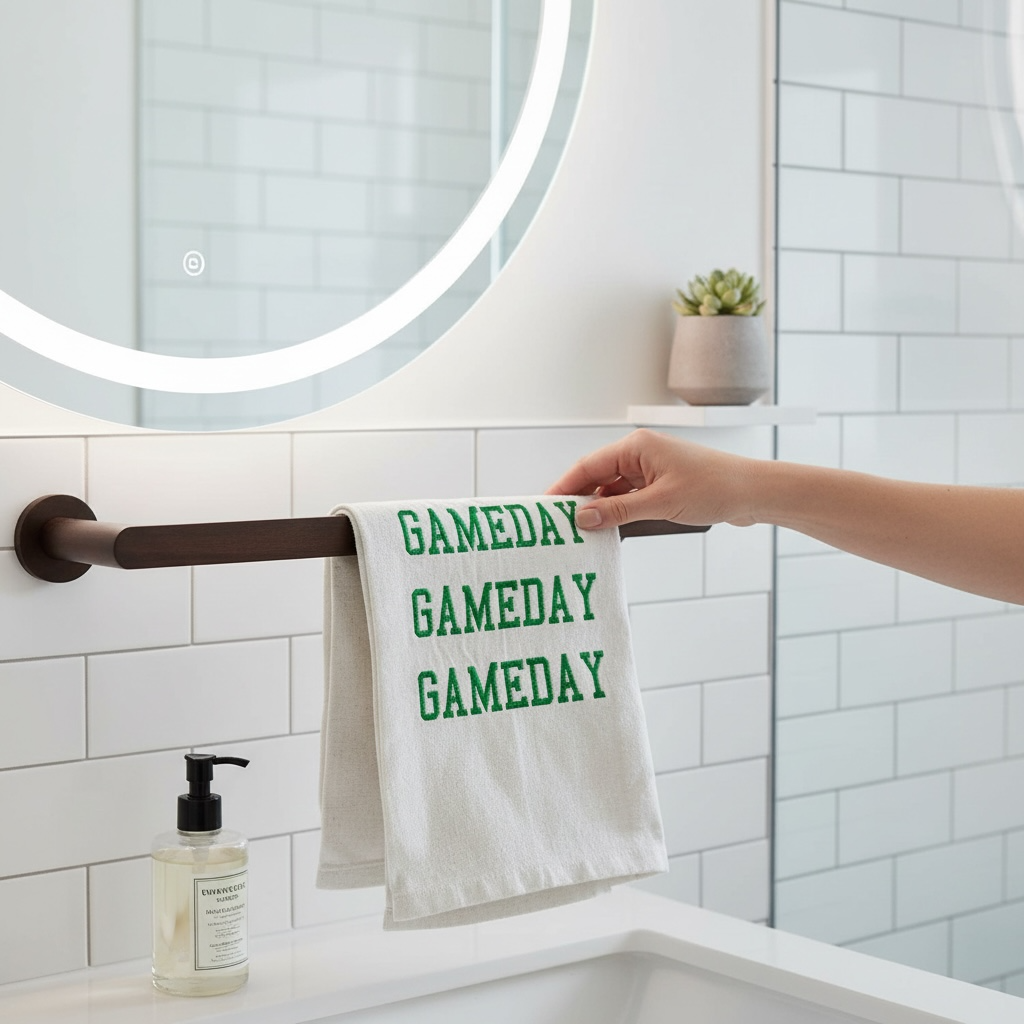 Linen Blend Guest Towel | Triple Stack Gameday - Town Pride State College