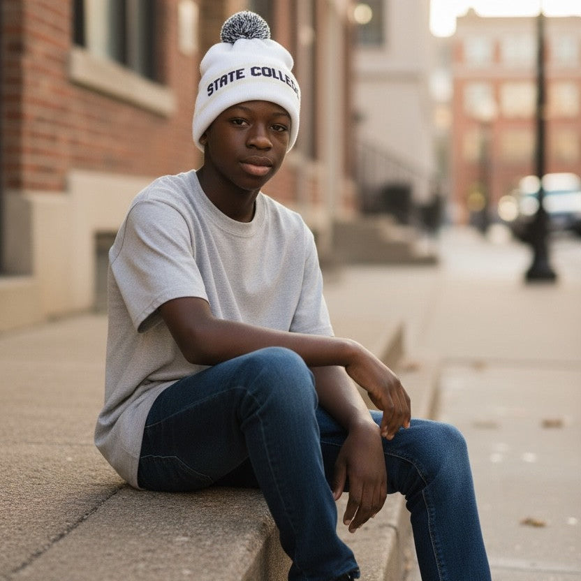 Knit Pom Slouch Beanie | State College - Town Pride State College