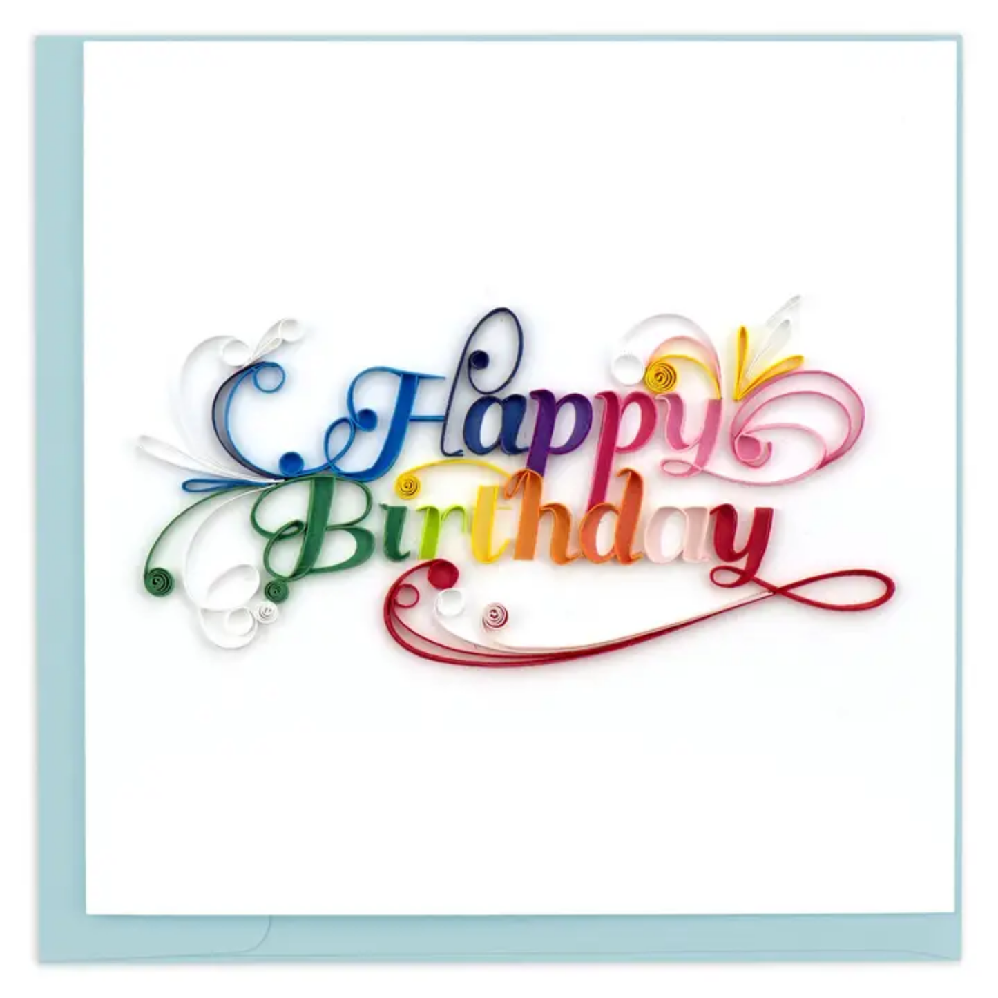 Colorful 'Happy Birthday' card with a white border