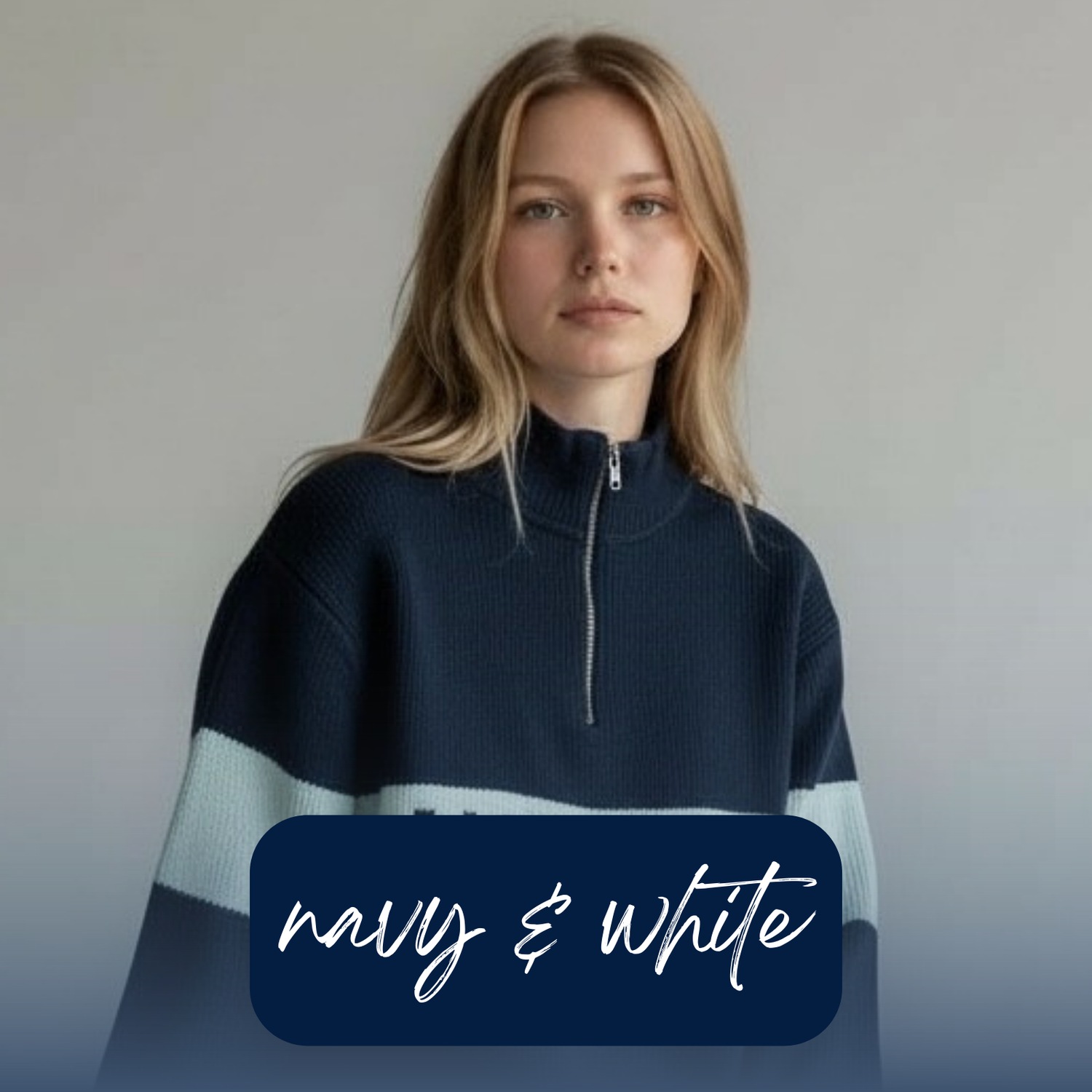 Navy & White
