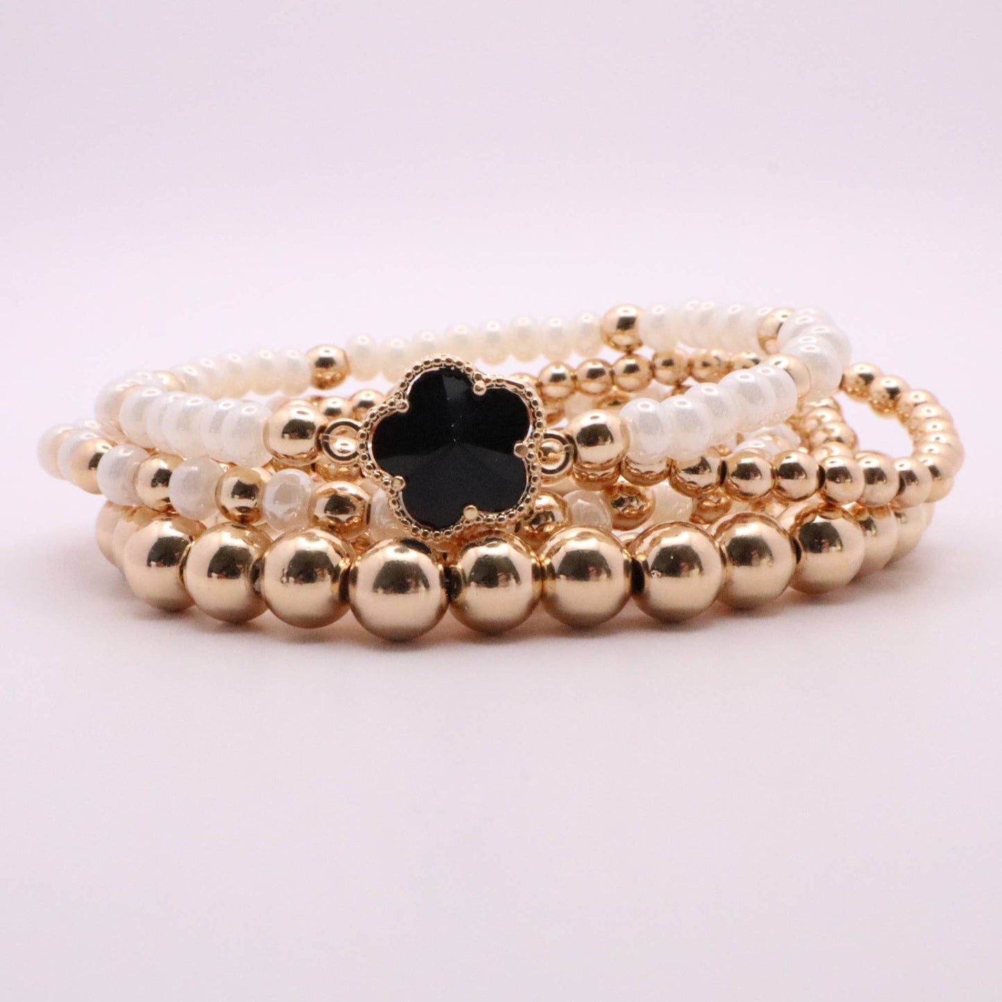 Classic Gold Hematite Bracelet Stack