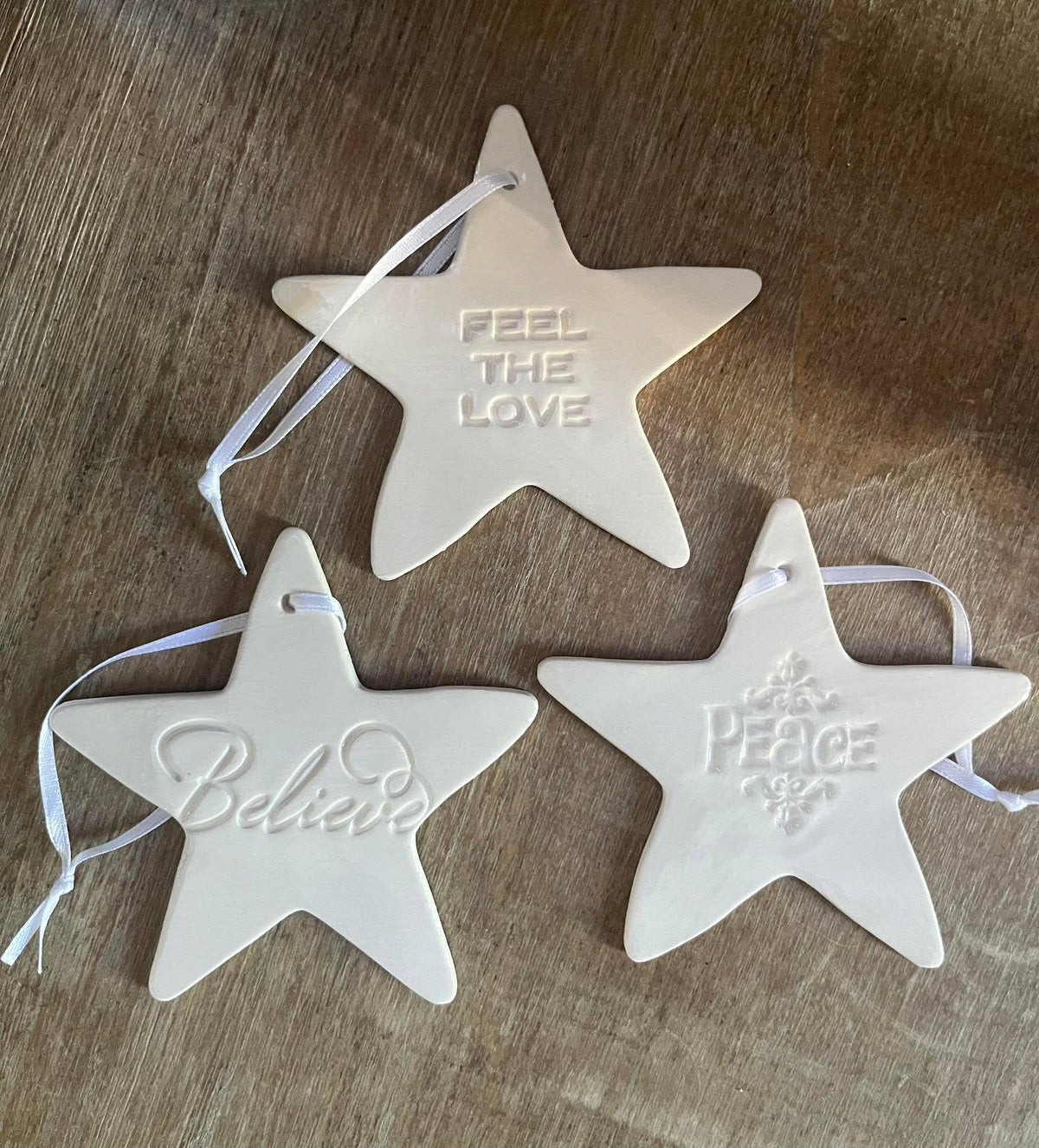 Ceramic Christmas Ornament Believe Star | Handmade Pottery