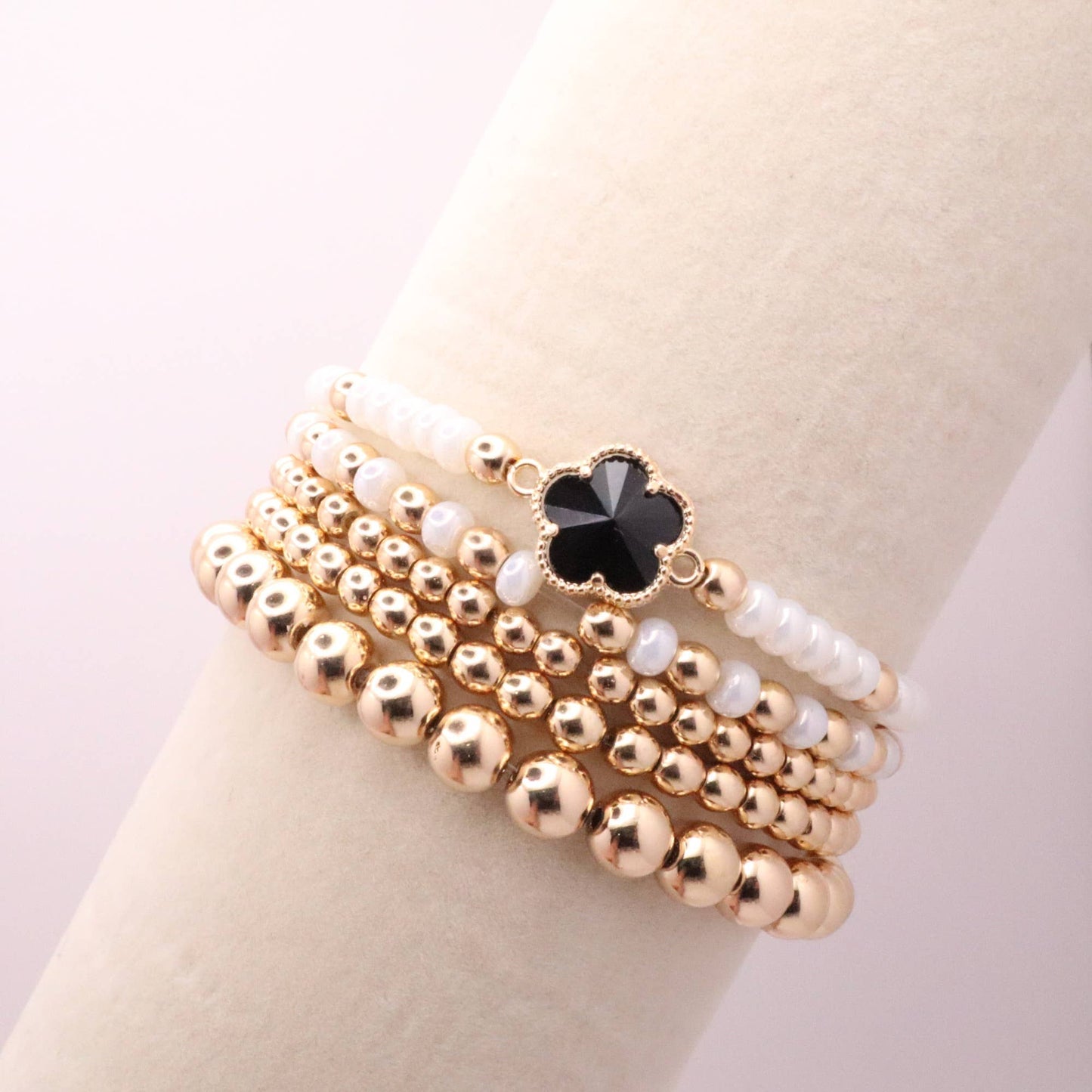 Classic Gold Hematite Bracelet Stack