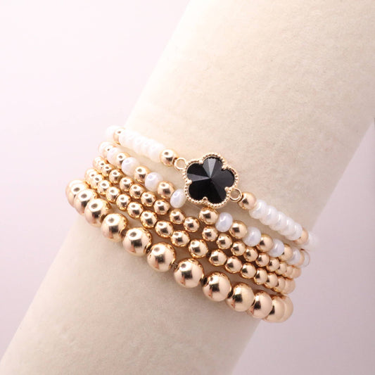 Classic Gold Hematite Bracelet Stack