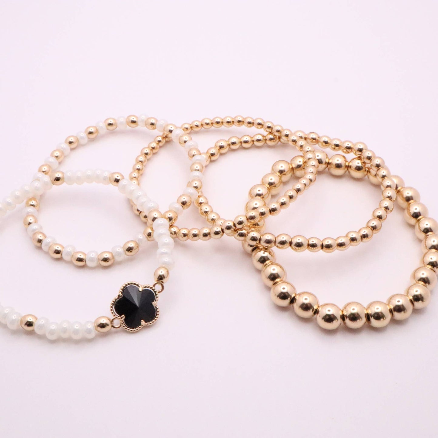 Classic Gold Hematite Bracelet Stack