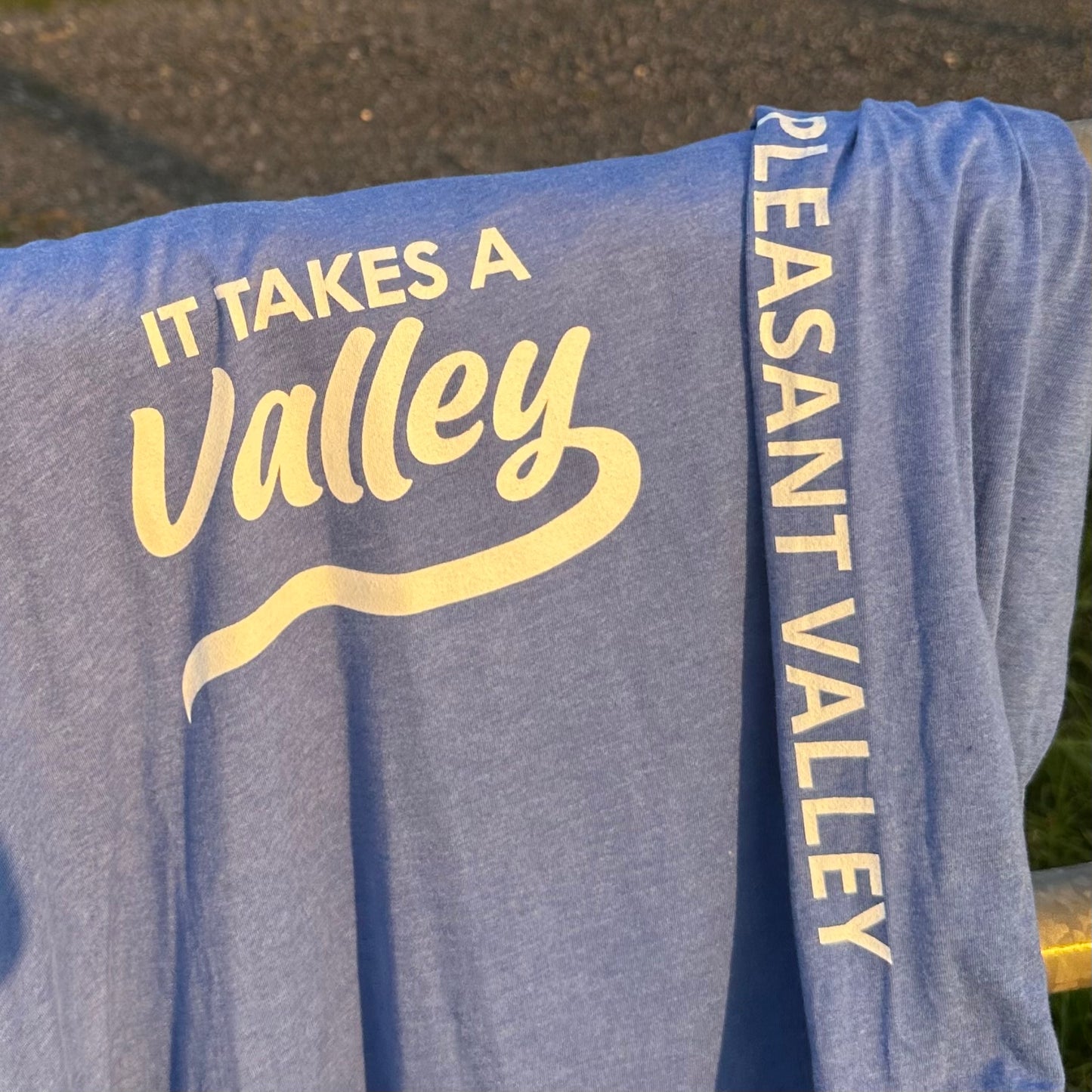 It Takes a Valley™ Pleasant Valley Hooded Long Sleeve Tee
