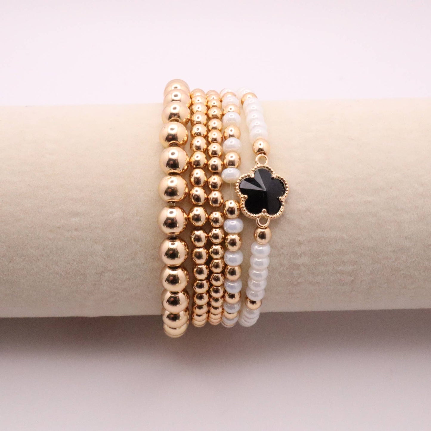 Classic Gold Hematite Bracelet Stack