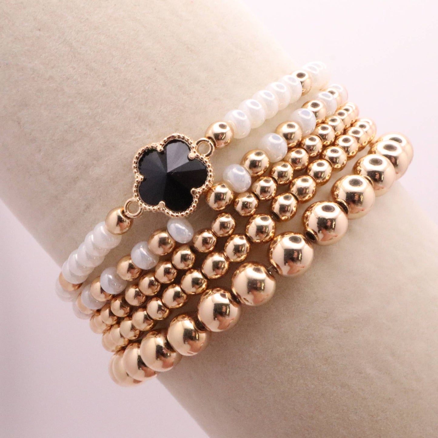 Classic Gold Hematite Bracelet Stack
