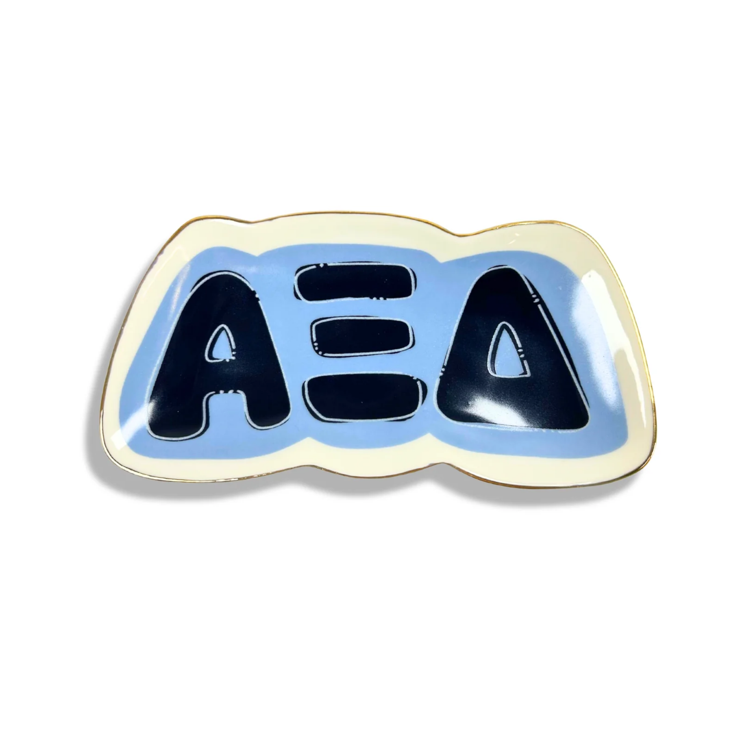 Decorative Tray for Alpha Xi Delta letters on a white background