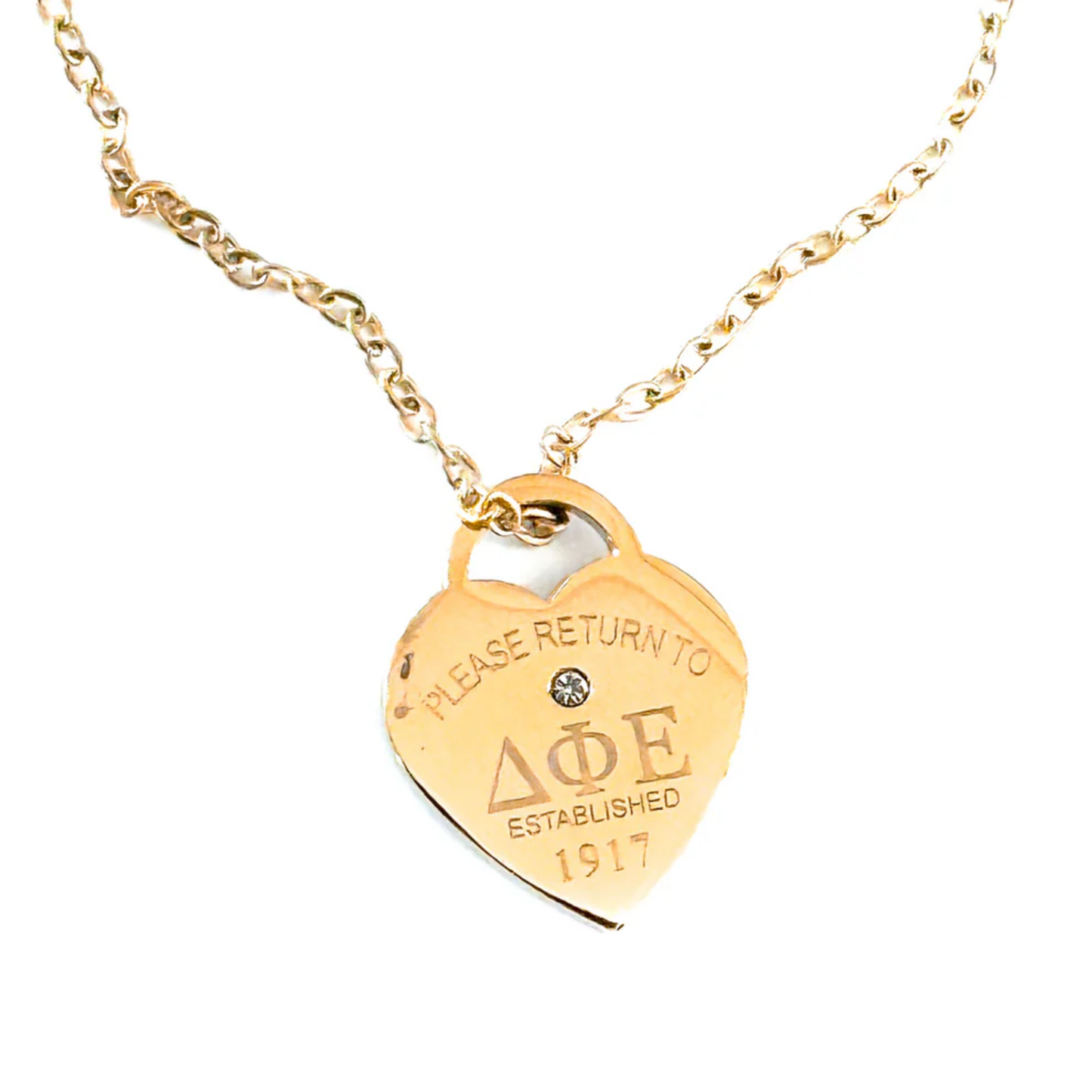 Delta Phi Epsilon Please Return Necklace