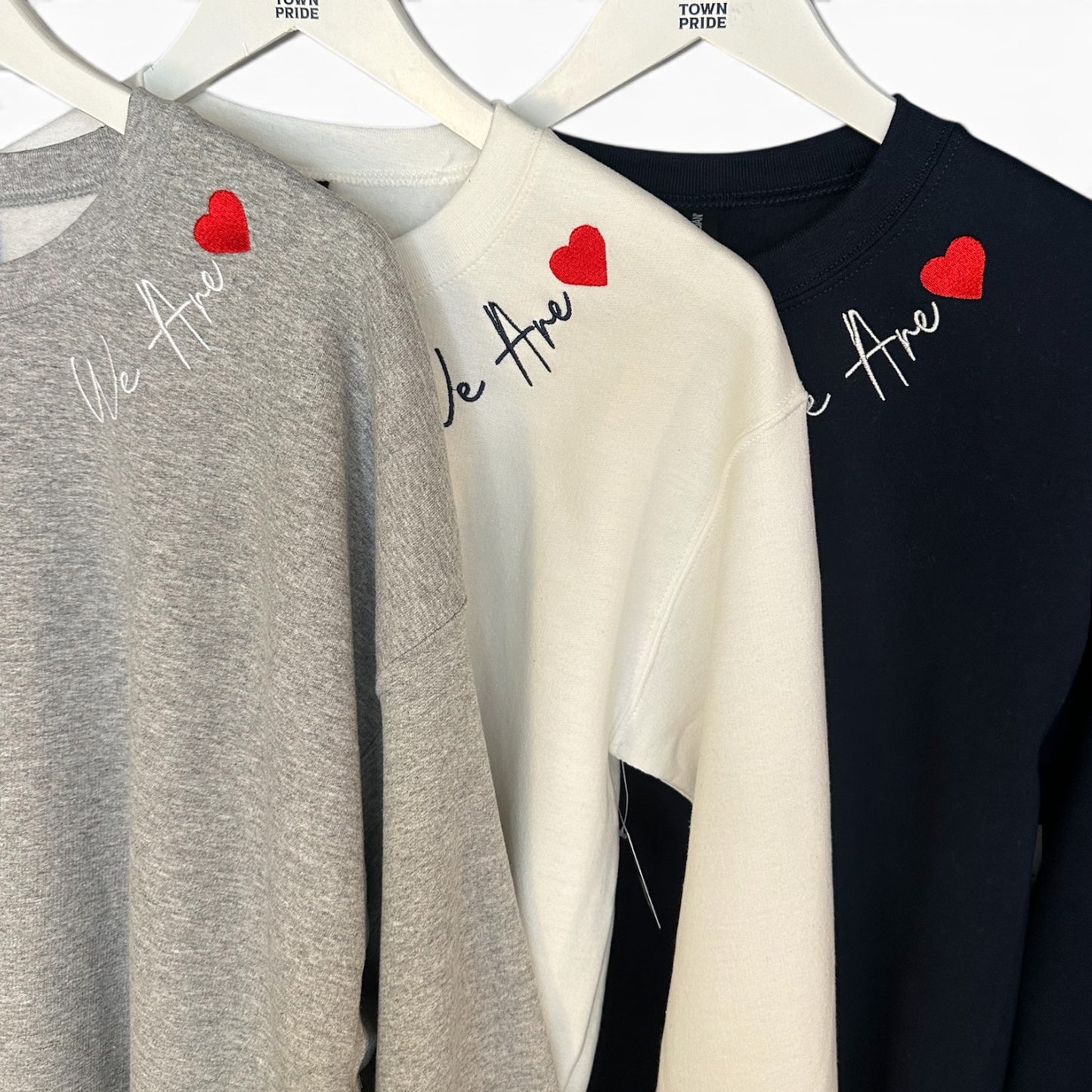 Crewneck Sweatshirt | We Are Collar Script with Heart