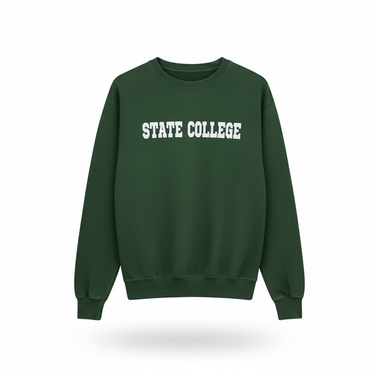 Forest green State College Crewneck sweatshirt 