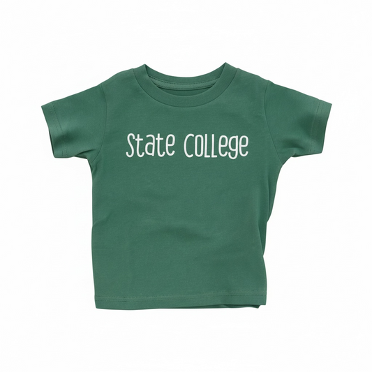 Forest green state college kids t-shirt