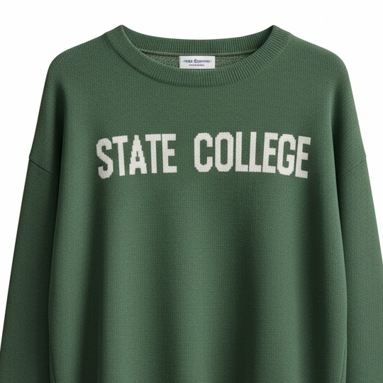 Forest Green relaxed State College sweater