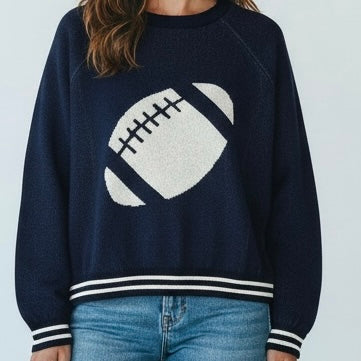 Tipped Raglan Football Sweater