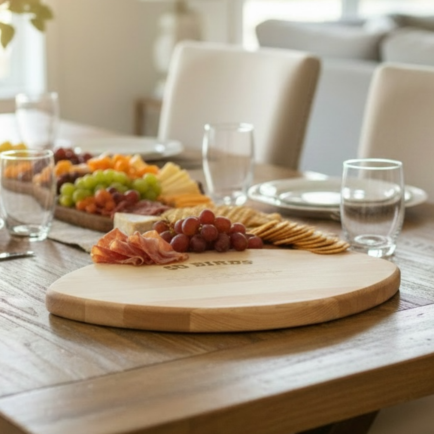 GO BIRDS Maple Football Serving Board