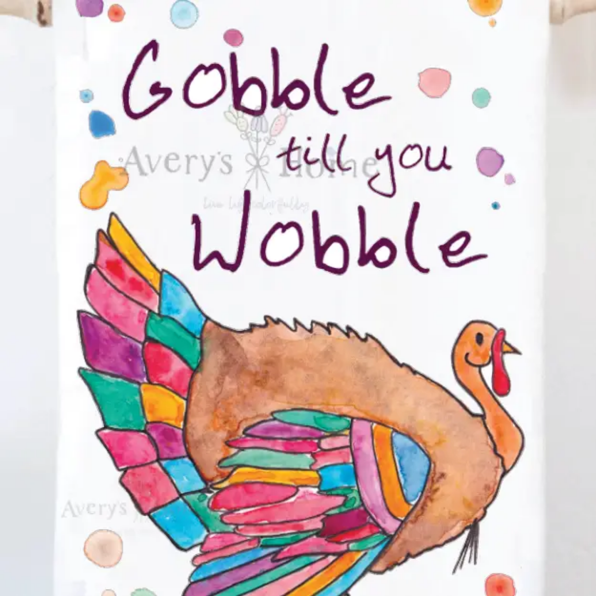 Thanksgiving tea towel with turkey