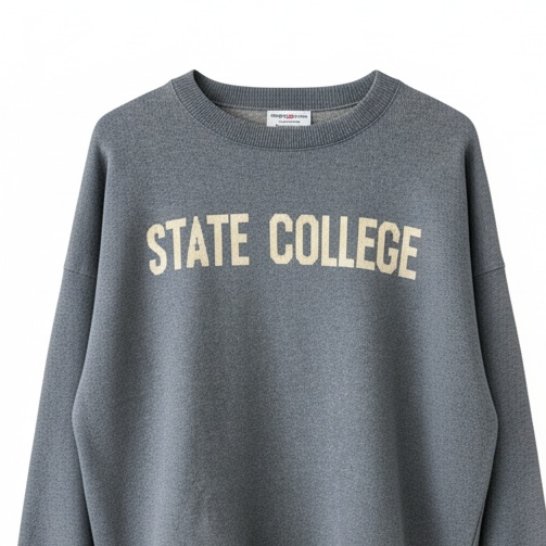 Gray blue State College sweater