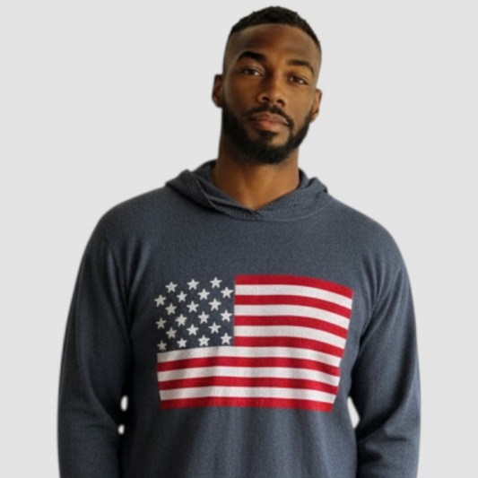Intarsia Hooded Sweater |  Flag - Town Pride State College