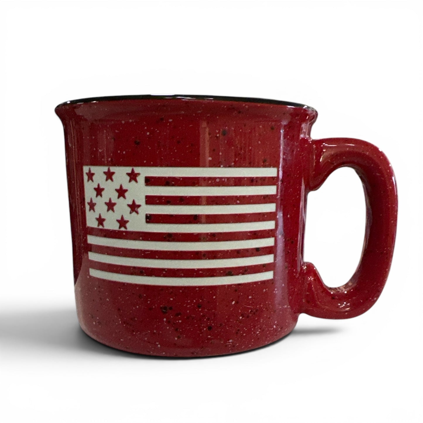 Engraved Ceramic Camp Mug | Red | Flag