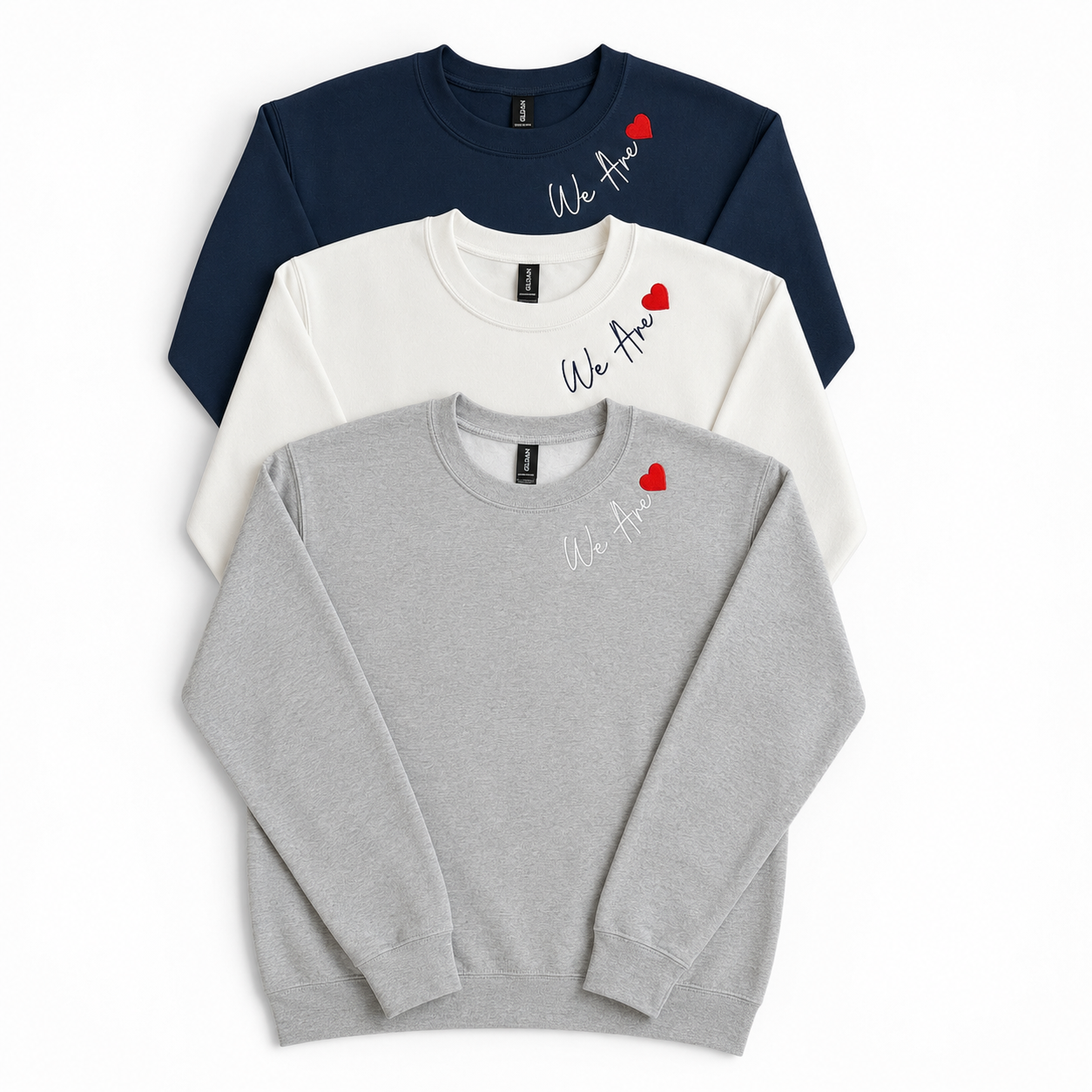 Crewneck Sweatshirt | We Are Collar Script with Heart