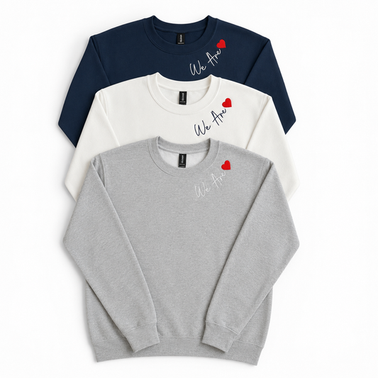 Crewneck Sweatshirt | We Are Collar Script with Heart