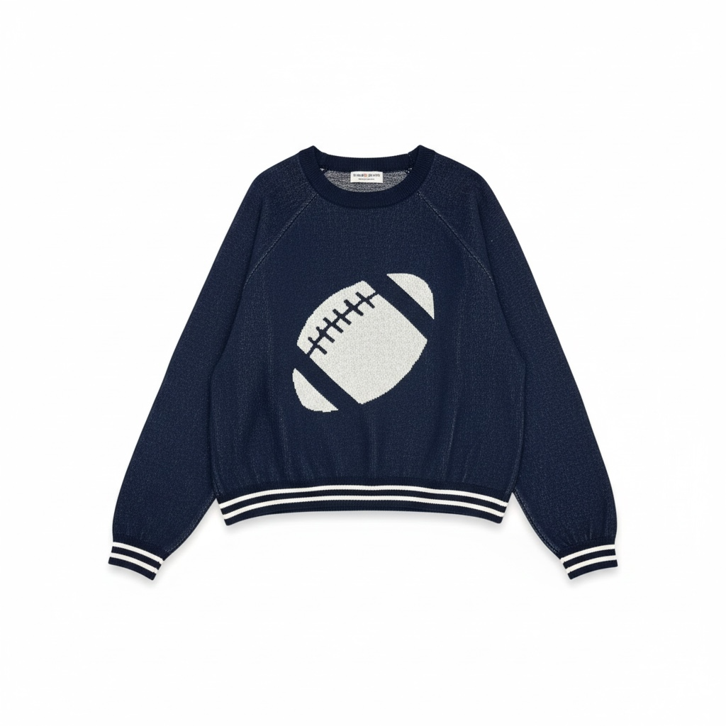 Tipped Raglan Football Sweater