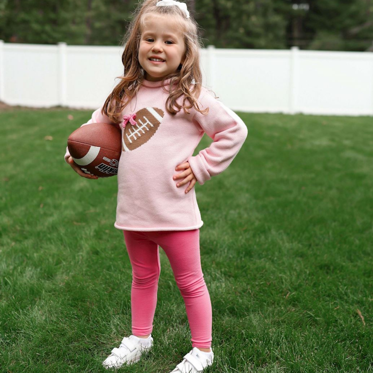 Pink Football Rollneck Sweater