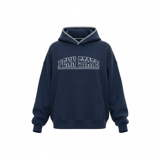 Navy Hoodie with Stitched Hood and Penn State stitched