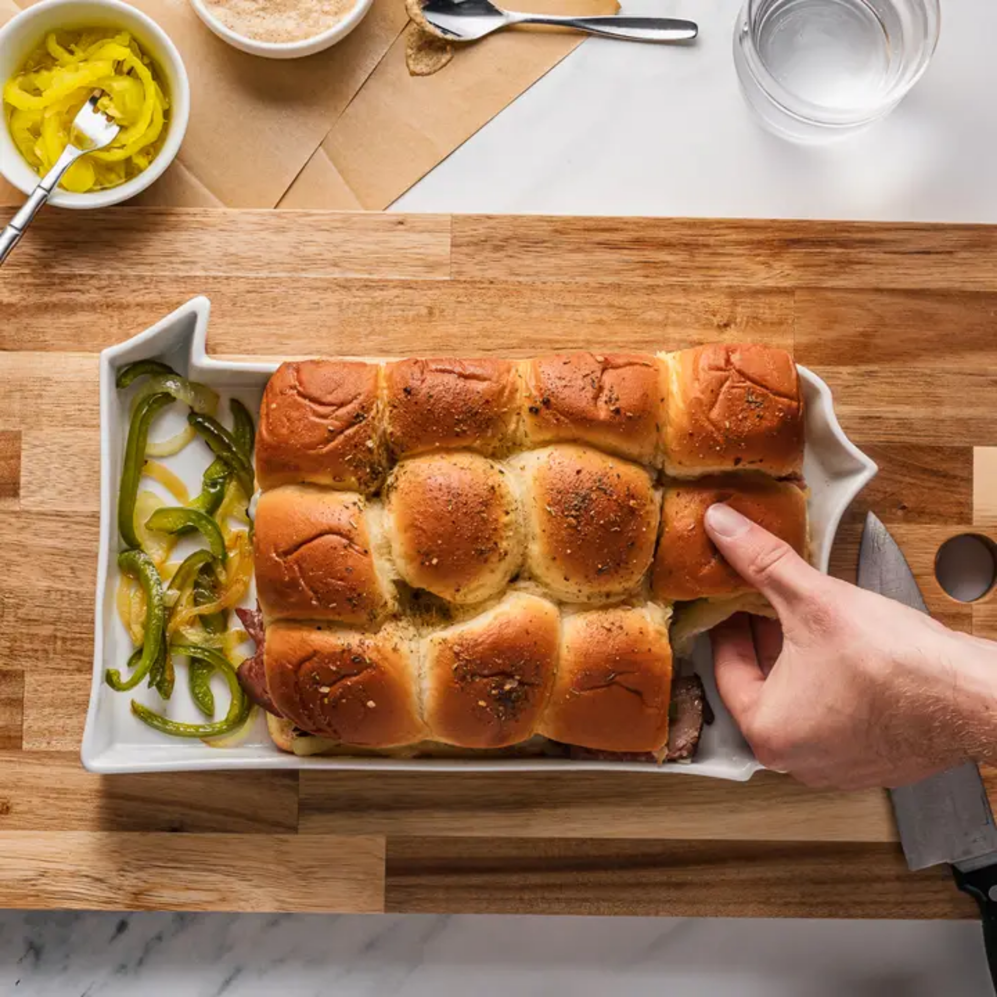 Sliders in white platter