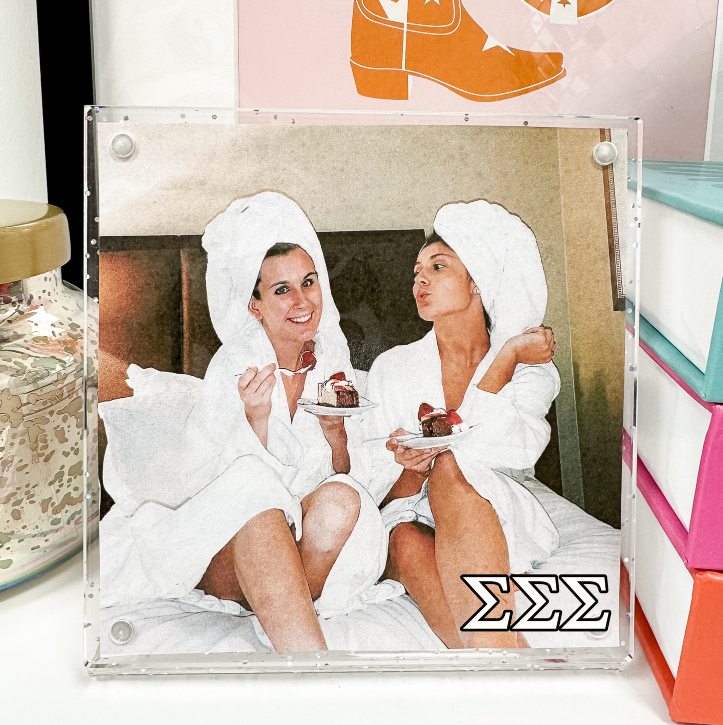 Girls in photo frame