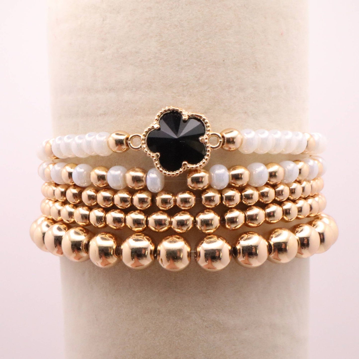 Classic Gold Hematite Bracelet Stack
