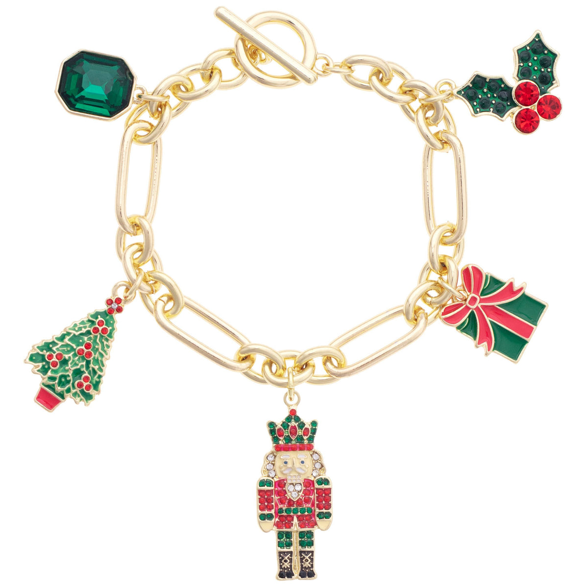 Naughty Nutcracker Charm Bracelet in Multi