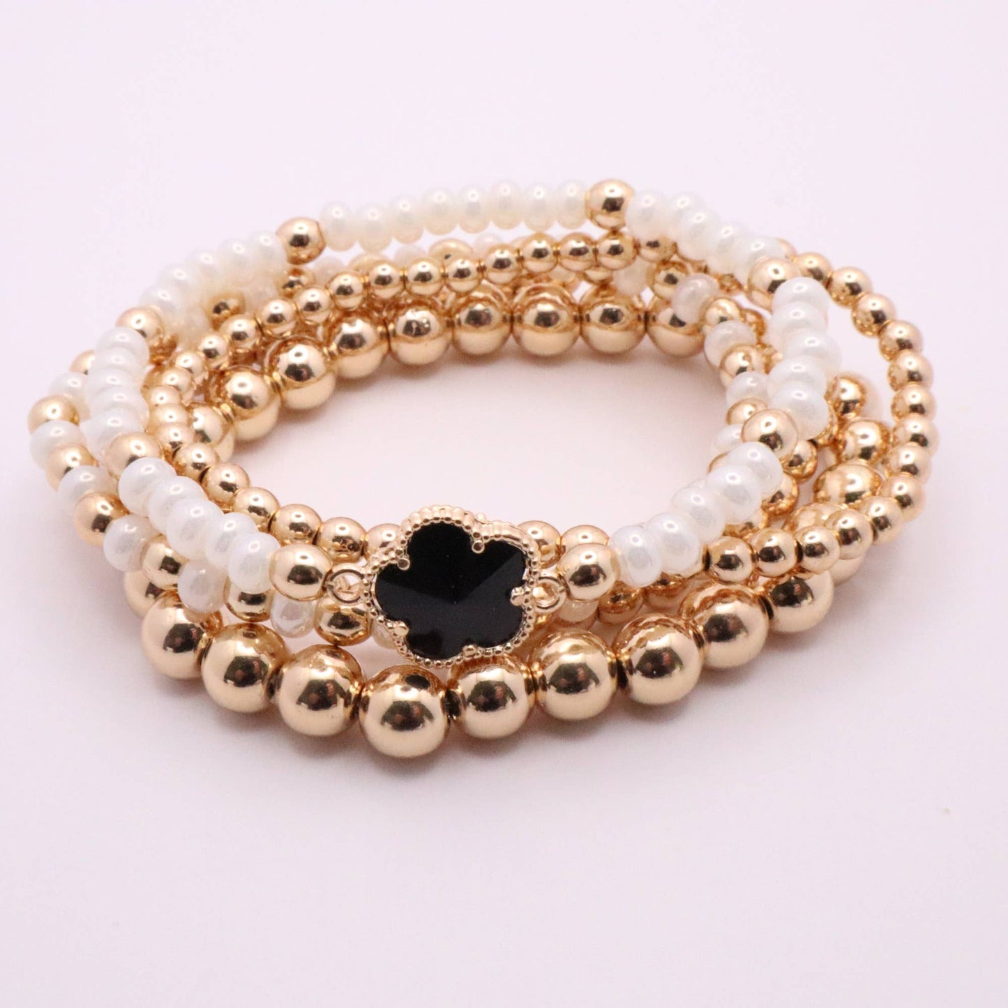 Classic Gold Hematite Bracelet Stack