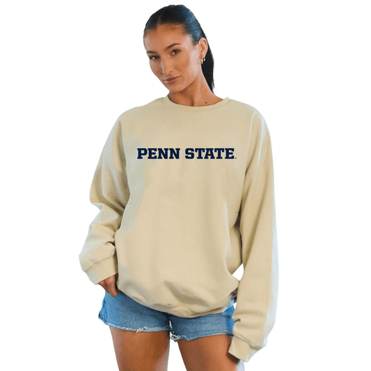 Penn State Embroidered Taupe Crewneck Sweatshirt