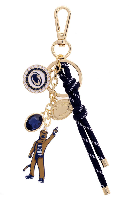 Penn State Lions Bag Charm in Navy & Shiny Gold