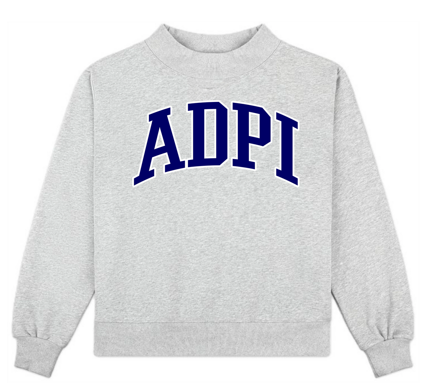 Grey | Sorority Mock Neck Crew Sweatshirt | Choose your Letters
