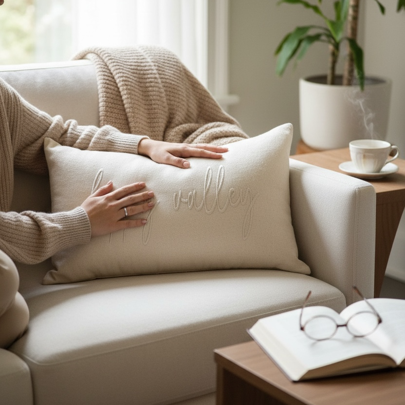 Embroidered Canvas Pillow | Happy Valley - Town Pride State College