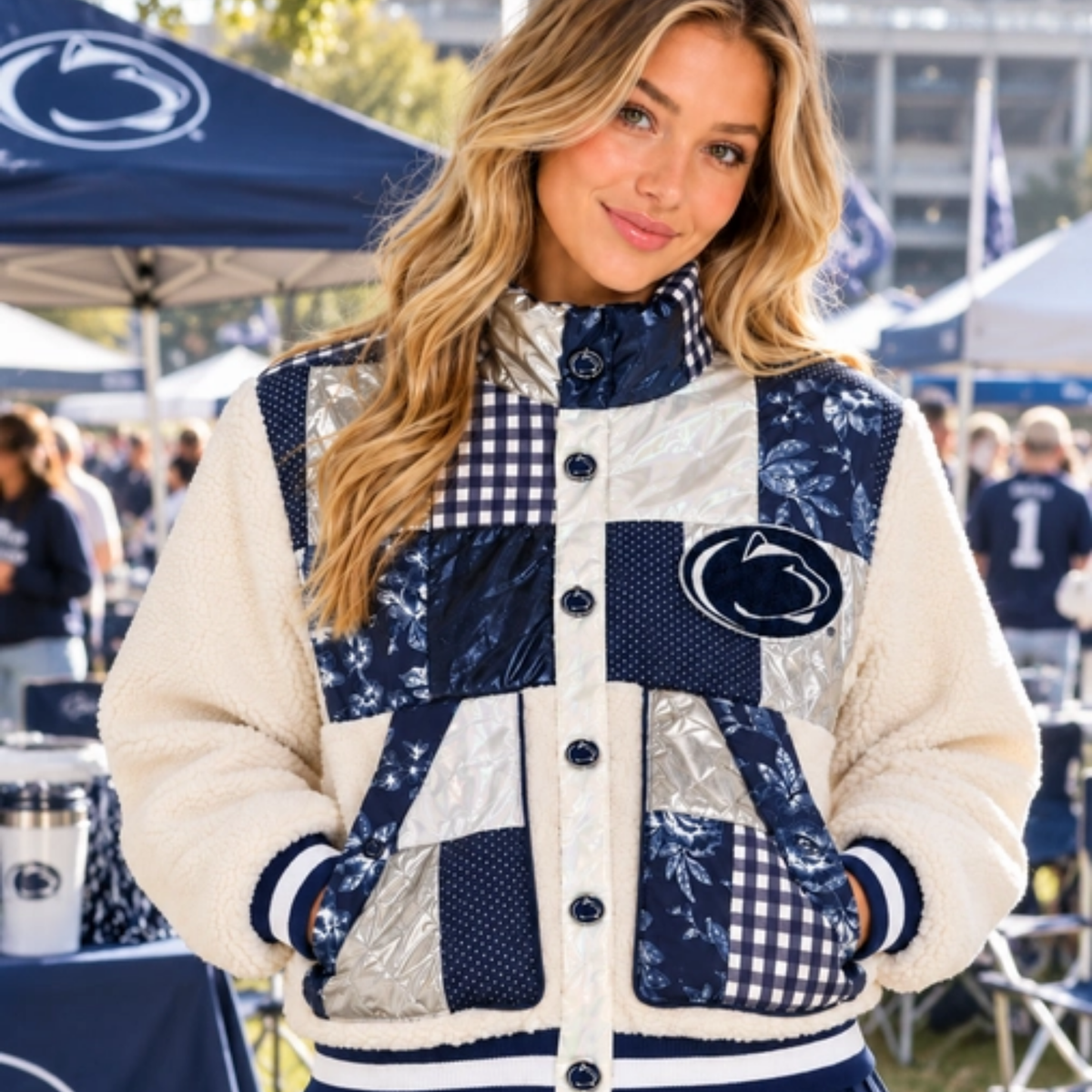 Penn State Patchwork Sherpa Jacket