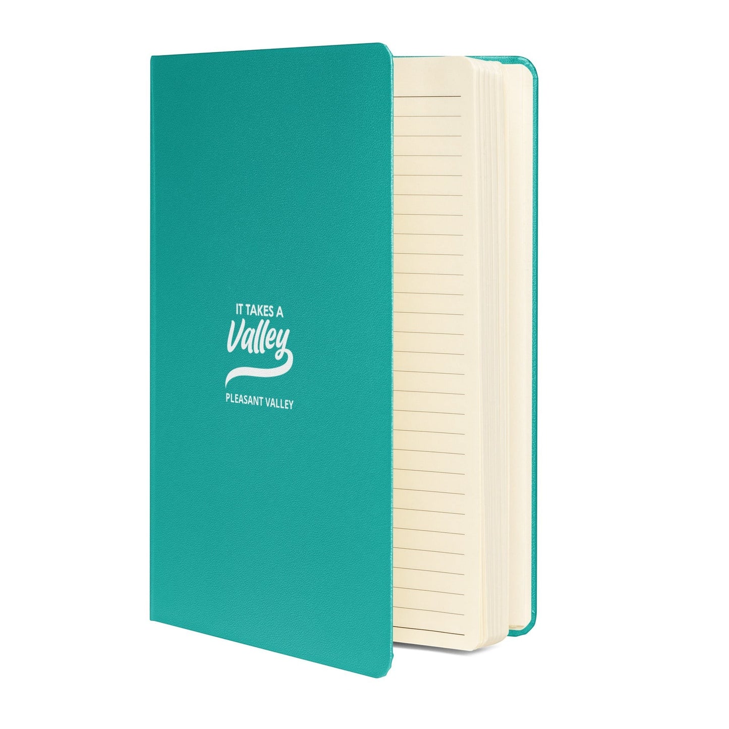 Town Pride State College teal UltraHyde hardcover journal with It Takes a Valley Pleasant Valley logo and lined pages